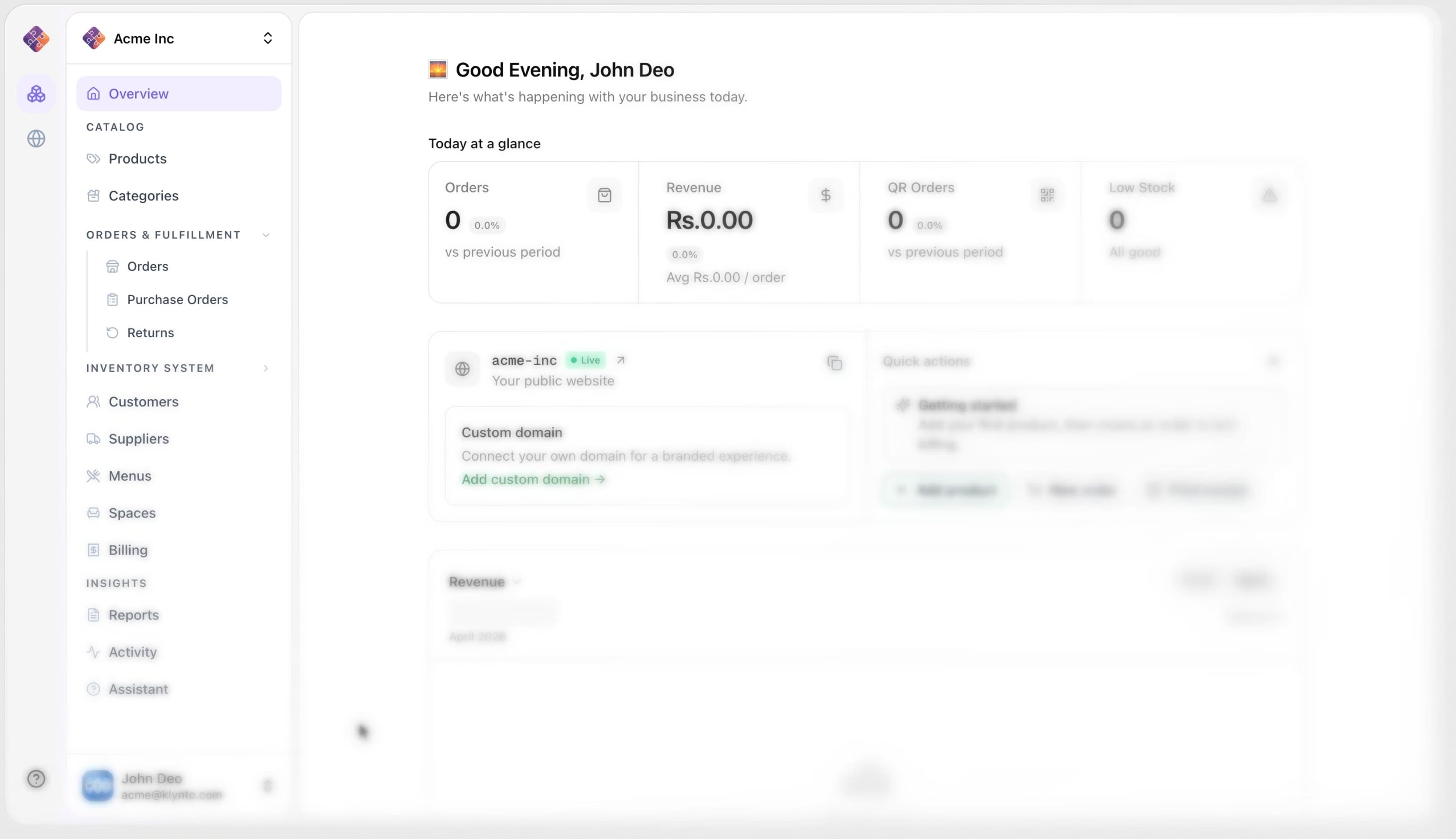 Klynto dashboard